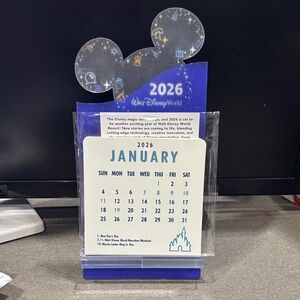 Disney 2026 Blue and Black Desk Calendar